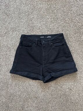 Old Navy Black High-Rise Cuffed Denim Shorts